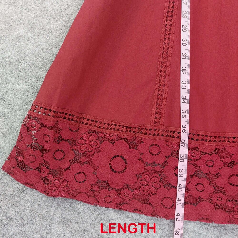 MIUSOL Red Lace Fit & Flare Dress Sz XL Floral Lace Cocktail Party Wedding Guest - Picture 7 of 13